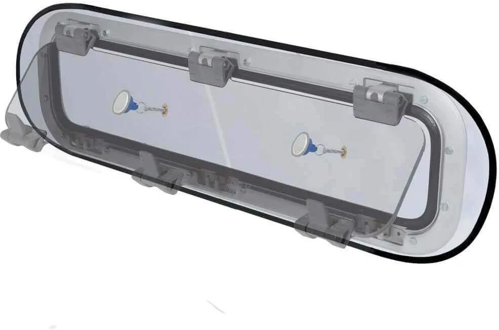 | Blackout Shade for Large Portlights | Blind with Ventilation for Best Sleep onboard | Combines 100% Blackout, Vent and Bug Screen | Easy to Set up (1335) Hatch is not Included.
