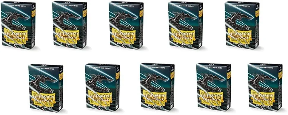 10 Packs Dragon Shield Matte Mini Japanese Jet 60 ct Card Sleeves Display Case