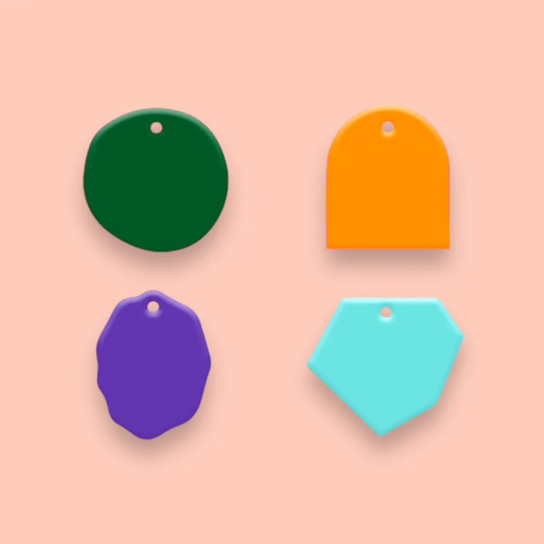 10 Pair - Basic Shapes Charms #1