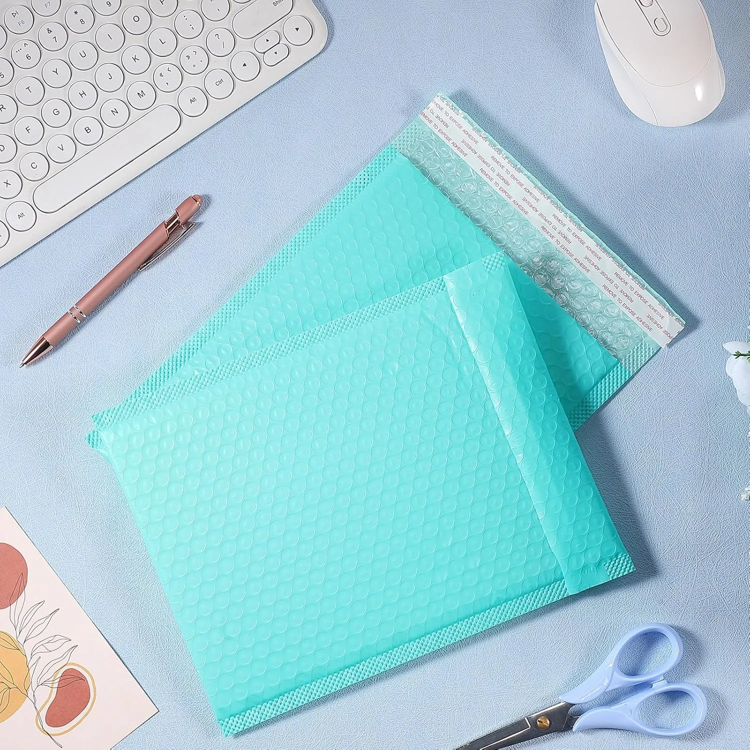 100 Pcs Kraft Bubble Mailers 3 Size Padded Envelopes Kraft Poly Mailers Bubble Lined Shipping Envelopes Mail Shipping Bags for CDs Book Business Supplies (Green)