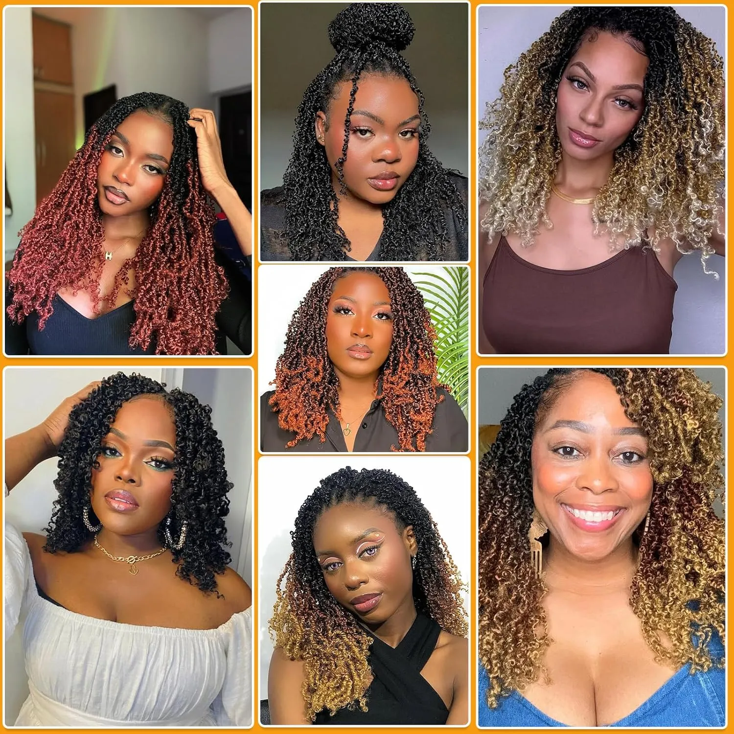 12 Inch Pre-Looped Yanky Twist Crochet Hair, 30 Strands/Pc, Mini Passion Twists, Senegalese Braiding Hair (27#, 8 Pcs/Pack)