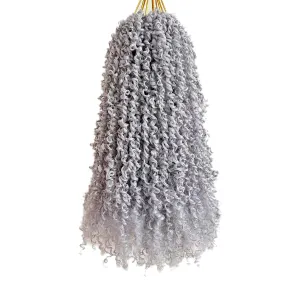 12 Inch Pre-Looped Yanky Twist Crochet Hair, 30 Strands/Pc, Mini Passion Twists, Senegalese Braiding Hair (Grey#, 8 Pcs/Pack)