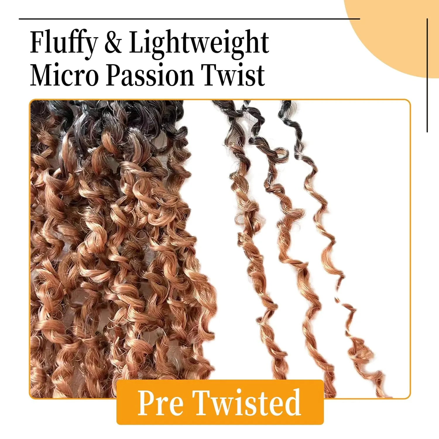 12 Inch Pre-Looped Yanky Twist Crochet Hair, 30 Strands/Pc, Mini Passion Twists, Senegalese Braiding Hair (OT30, 8 Pcs/Pack)