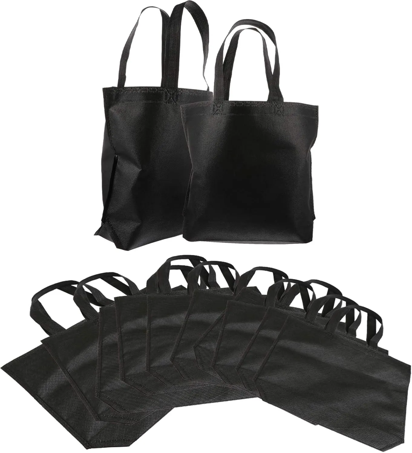 12pcs Reusable Non Woven Grocery Tote Bags Storage Bags for Daily Shopping and for Farmers Markets and Travel