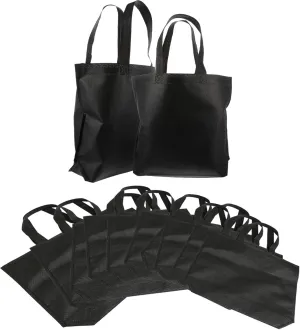 12pcs Reusable Non Woven Grocery Tote Bags Storage Bags for Daily Shopping and for Farmers Markets and Travel