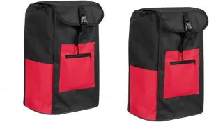 1/2PCS Trolley Bags for Shopping Cart - 25L Foldable Shopping Cart Replacement Bag, Portable Waterproof Oxford Cloth Shopping Cart Bag, Shopping Trolley Replacement Bag with Side Pocket(2PCS)