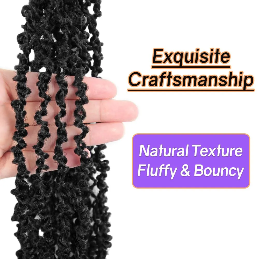14 Inch 10 Packs Yanky Twist Crochet Hair Pre-twisted Natural Black Kinky Mini Spring Twist Plus Small Curly Senegalese Twist Braids (1B)