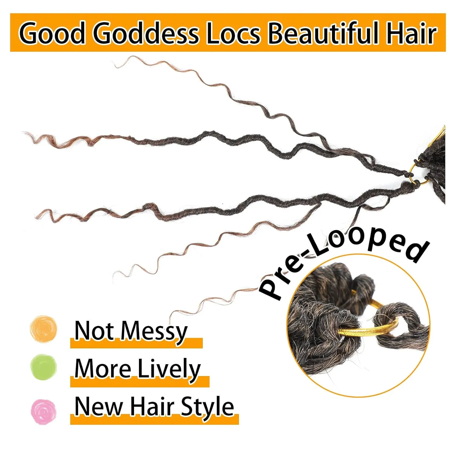 14 Inch 8 Packs Goddess Locs Crochet Hair Pre Looped Faux Locs Crochet Hair for Women Soft Boho Hippie Locs Hair Extension Synthetic (#T30)