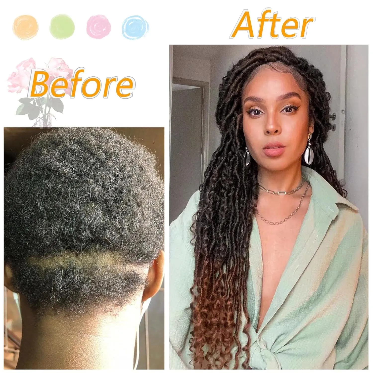 14 Inch 8 Packs Goddess Locs Crochet Hair Pre Looped Faux Locs Crochet Hair for Women Soft Boho Hippie Locs Hair Extension Synthetic (#T30)