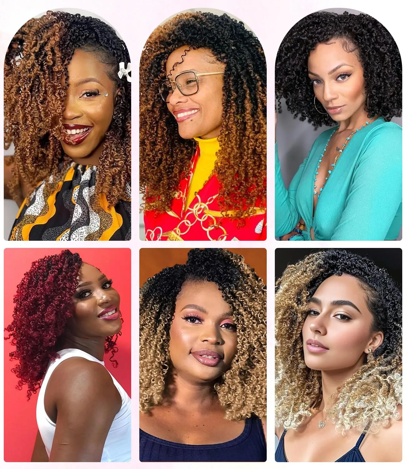 14 Inch Yanky Twist Crochet Hair Pre-looped 7 Packs Yankee Twist Hair Brown Senegalese Twists Crochet Hair with Curly Ends Synthetic Crochet Braids (T1B/27/613, 14 Inch (Pack of 7))