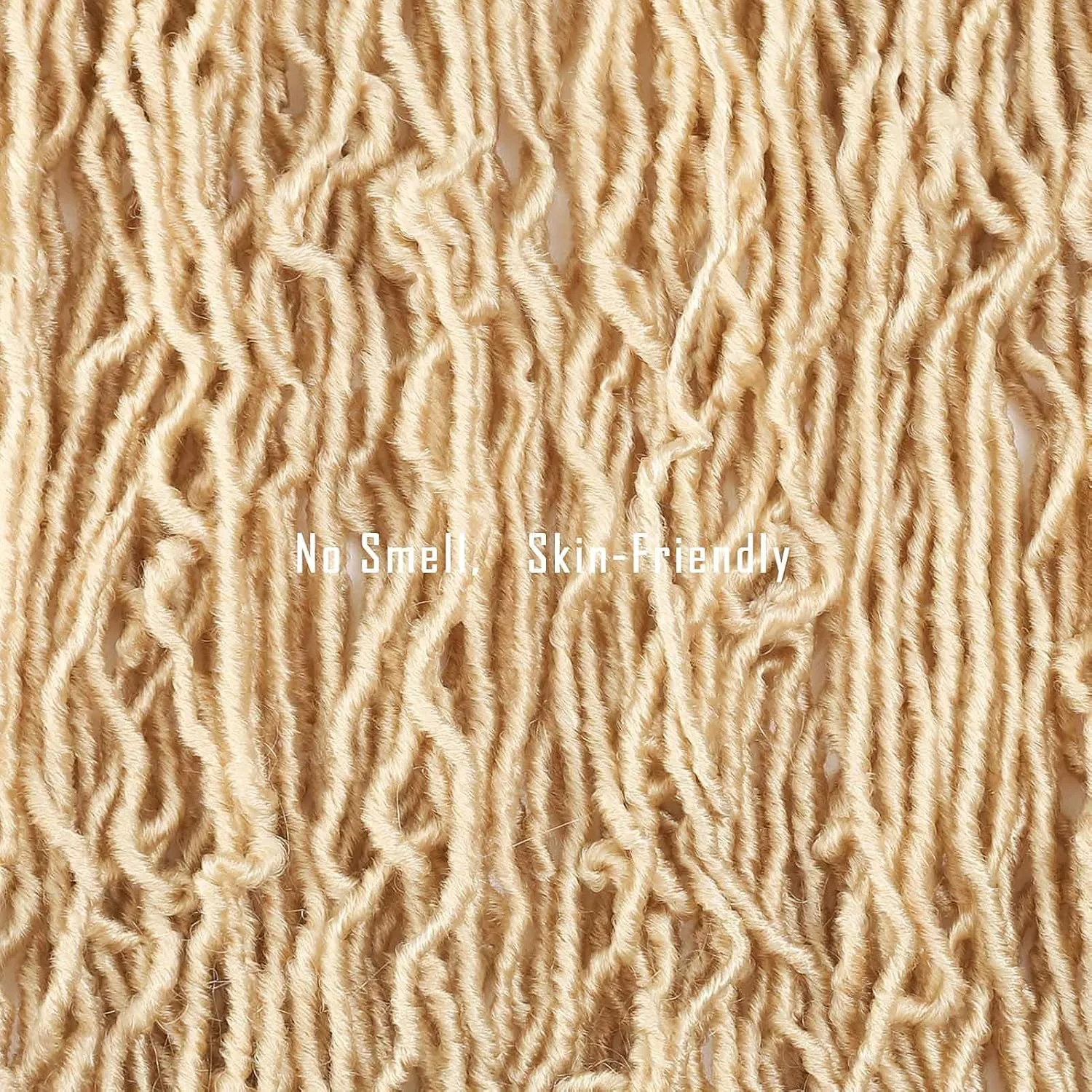 18 Inch Soft Locs Crochet Hair 6 Packs Faux Locs briading Hair Blonde Pre-Looped Wavy Goddess Locs Crochet Hair (18Inch 6Packs 613#)