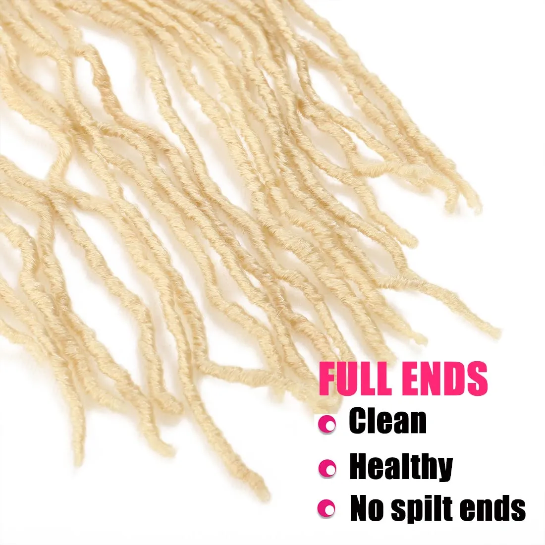 18 Inch Soft Locs Crochet Hair 6 Packs Faux Locs briading Hair Blonde Pre-Looped Wavy Goddess Locs Crochet Hair (18Inch 6Packs 613#)