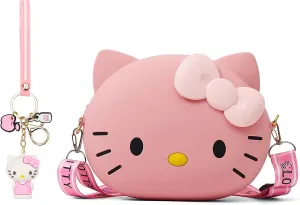 2 Pcs Crossbody Bags, Cute Soft Silicone Coin Purse with Adjustable Shoulder Strap, Cartoon Small Shoulder Bag for Girls