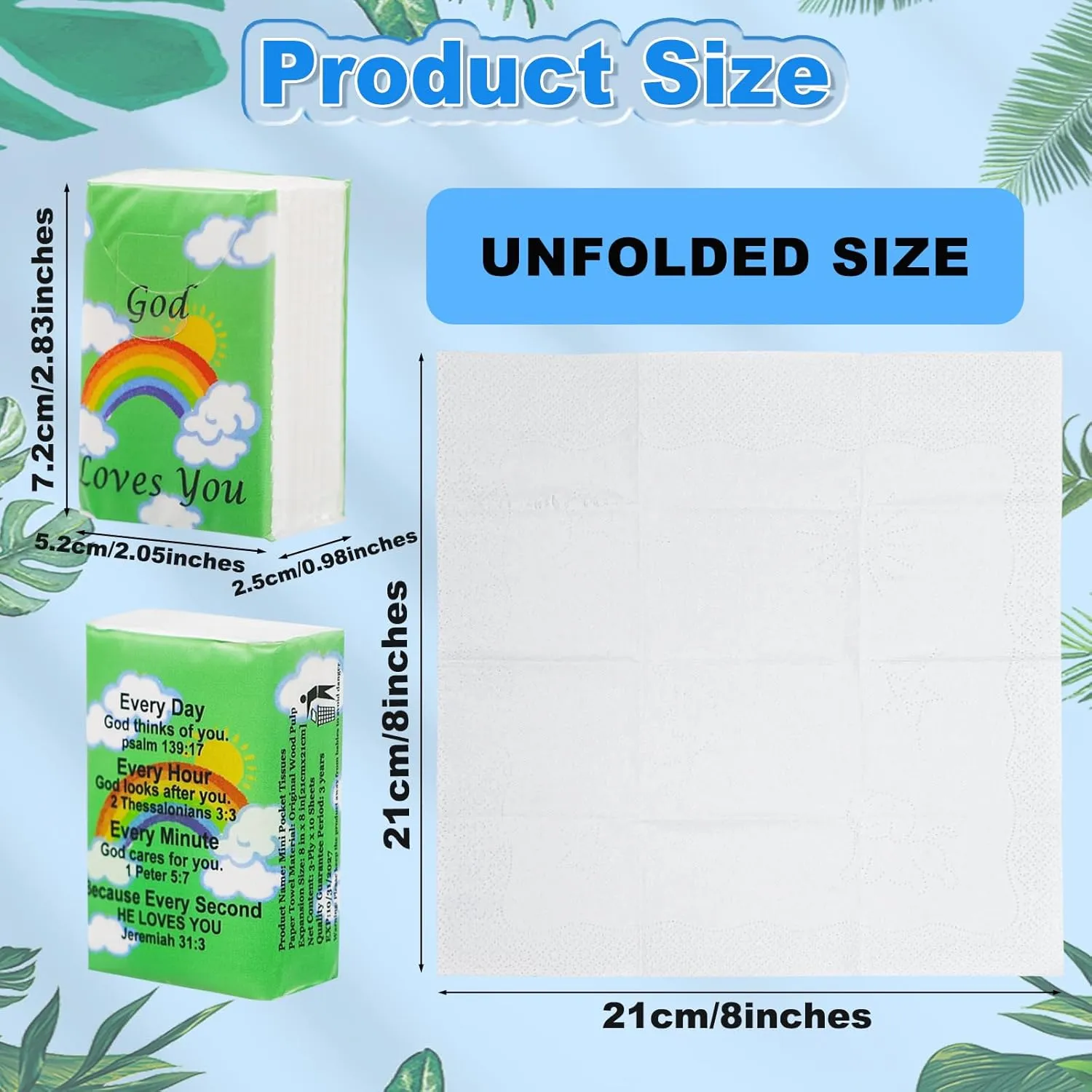 200Pcs Bible Tissues Travel Size Bulk,3 Ply Mini Pocket Tissues Travel Packs Bulk with Bible Verse 2000 Sheet Small Individual Christian Tissue for Church,Homeless Gifts,Wedding(Mixed Color)