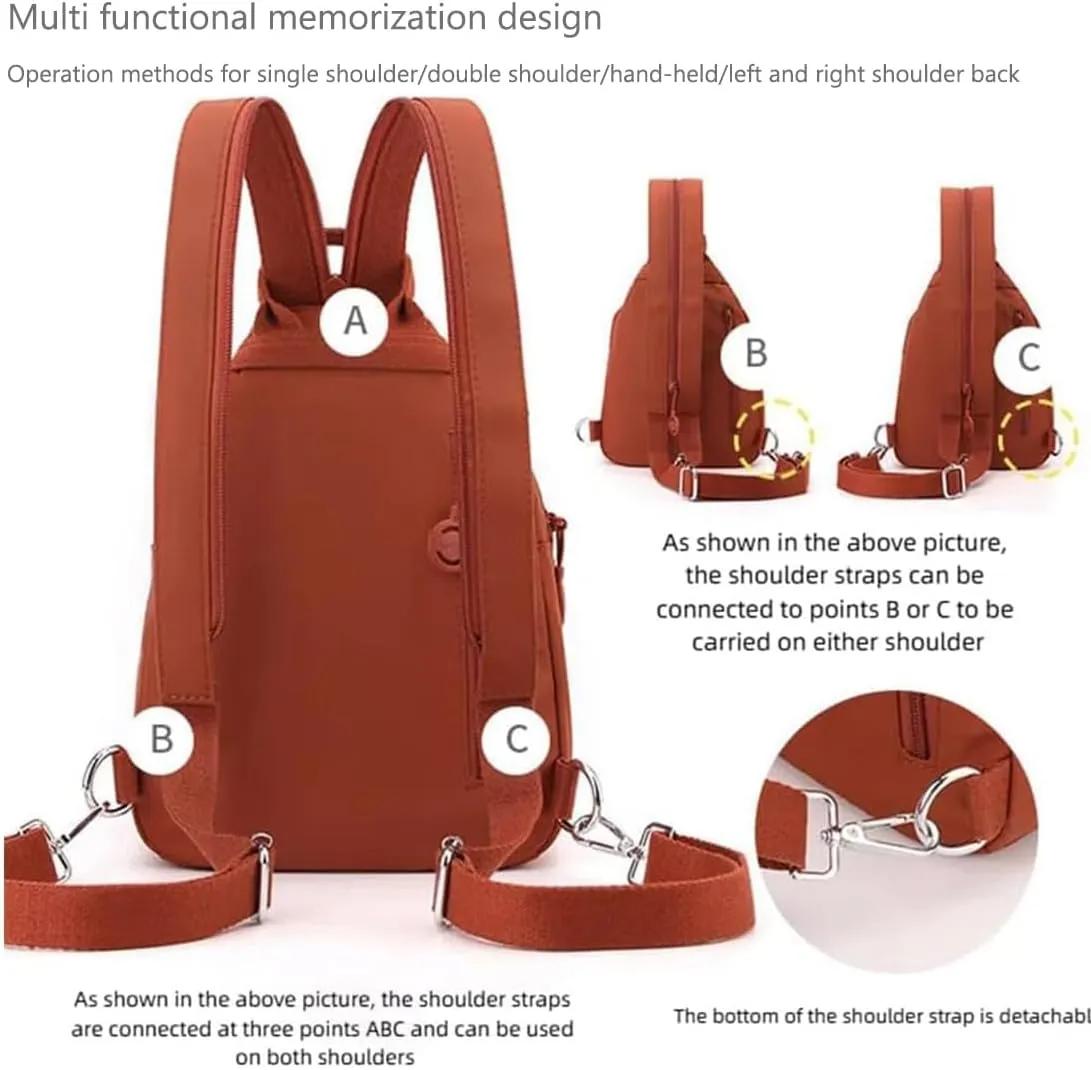 2025 Backpack Chest Bag Double Zipper Large Capacity, Multifunctional Waterproof & Anti-Theft Crossbody Bag