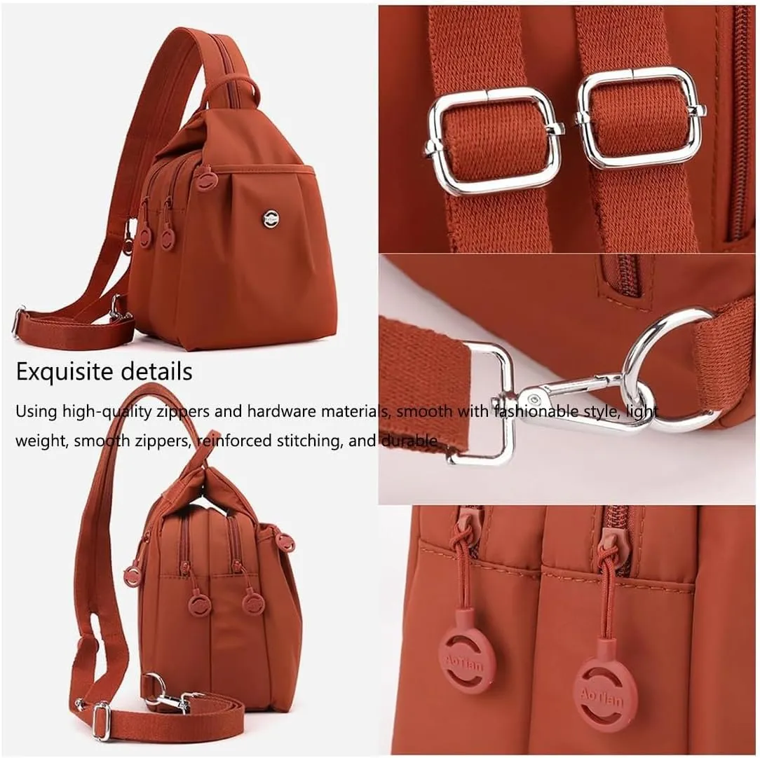 2025 Backpack Chest Bag Double Zipper Large Capacity, Multifunctional Waterproof & Anti-Theft Crossbody Bag