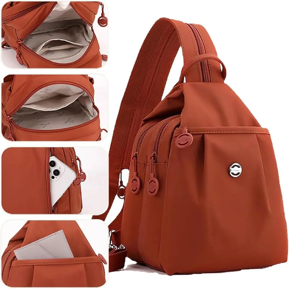 2025 Backpack Chest Bags Double Zipper Large Capacity, Roomy Anti-Theft Compartments & Sleek Lightweight Carryall (beige)