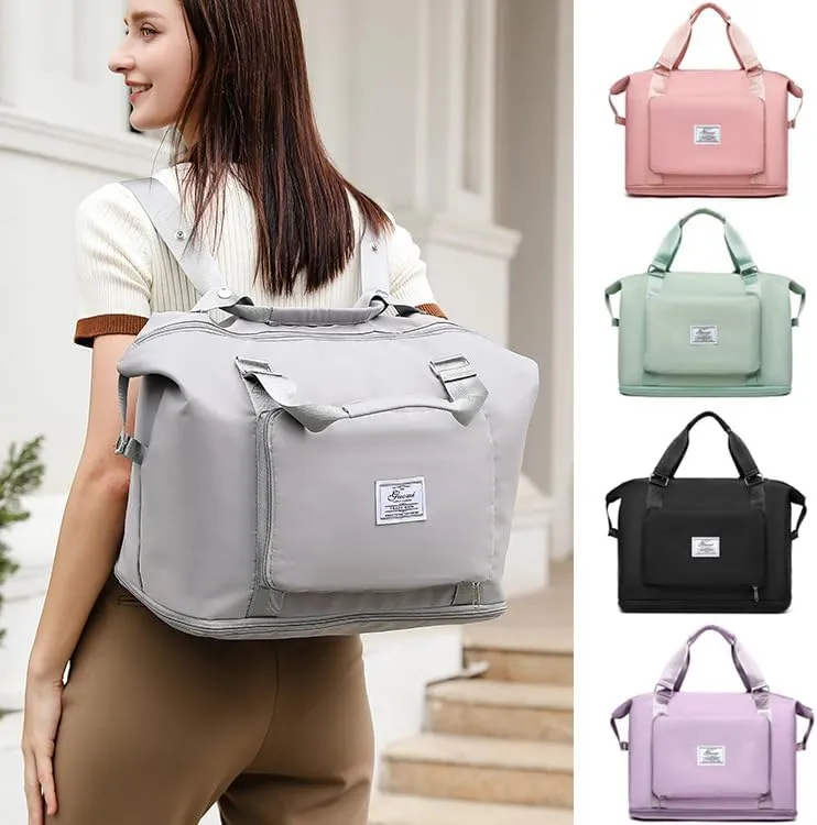 2025 new travel bag, sports and fitness, large-capacity expandable folding bag for production (purple)