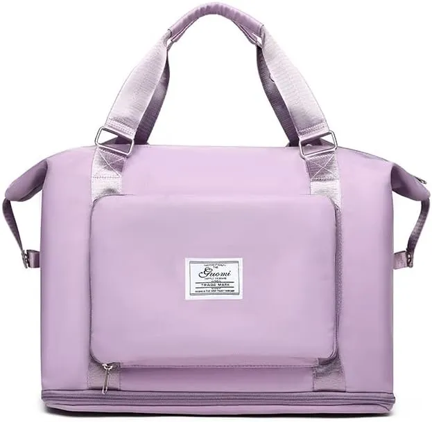 2025 new travel bag, sports and fitness, large-capacity expandable folding bag for production (purple)