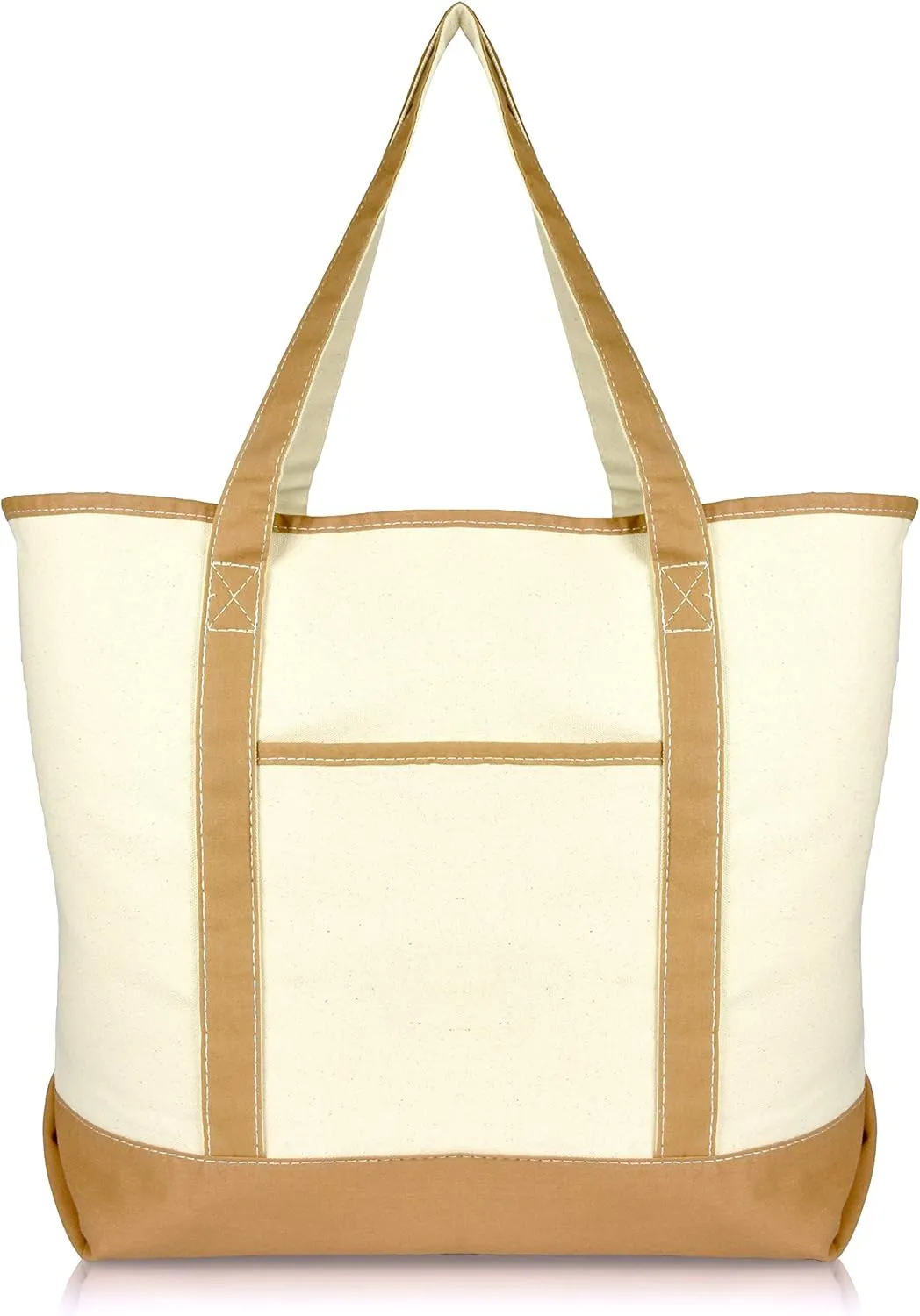 22" Open Top Heavy Duty Deluxe Tote Bag with Outer Pocket