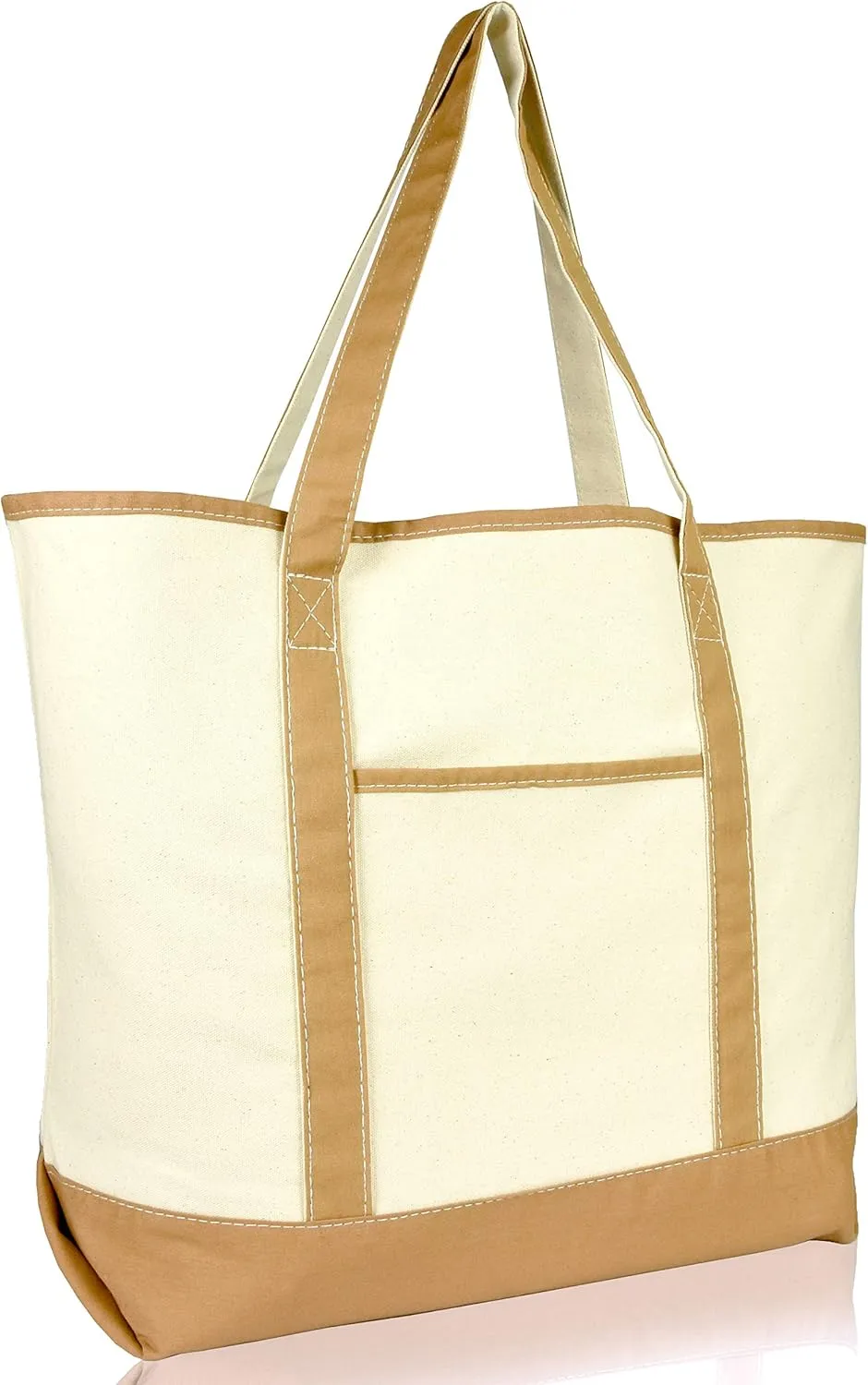 22" Open Top Heavy Duty Deluxe Tote Bag with Outer Pocket