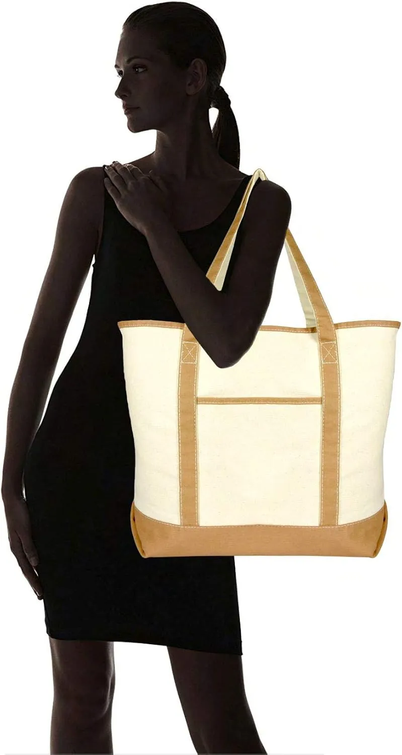 22" Open Top Heavy Duty Deluxe Tote Bag with Outer Pocket