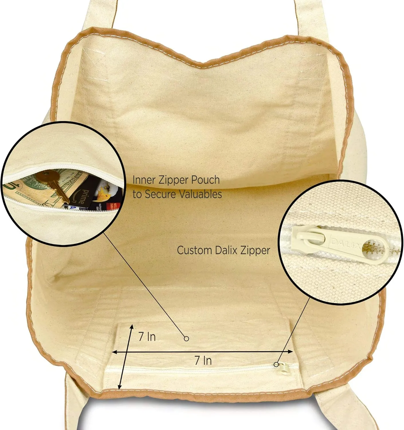 22" Open Top Heavy Duty Deluxe Tote Bag with Outer Pocket