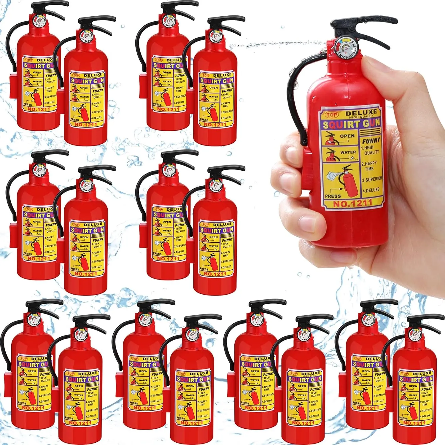 24 Packs 4 Inch Fire Extinguisher Toys Fire Extinguisher Mini Water Firemen Squirter for Party Favors