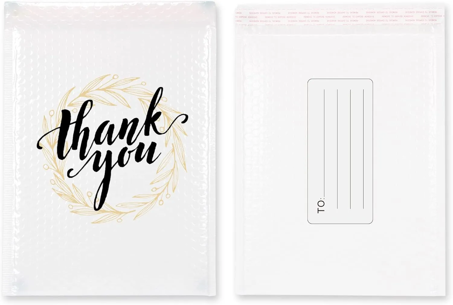 25 PCS #3 9x12 inches Thank You Poly Bubble Mailers for Thanks giving Presents Padded Envelopes Retailer Shipping Bags with Waterproof Self Seal Strip (thank you, 3 9x12 inch)