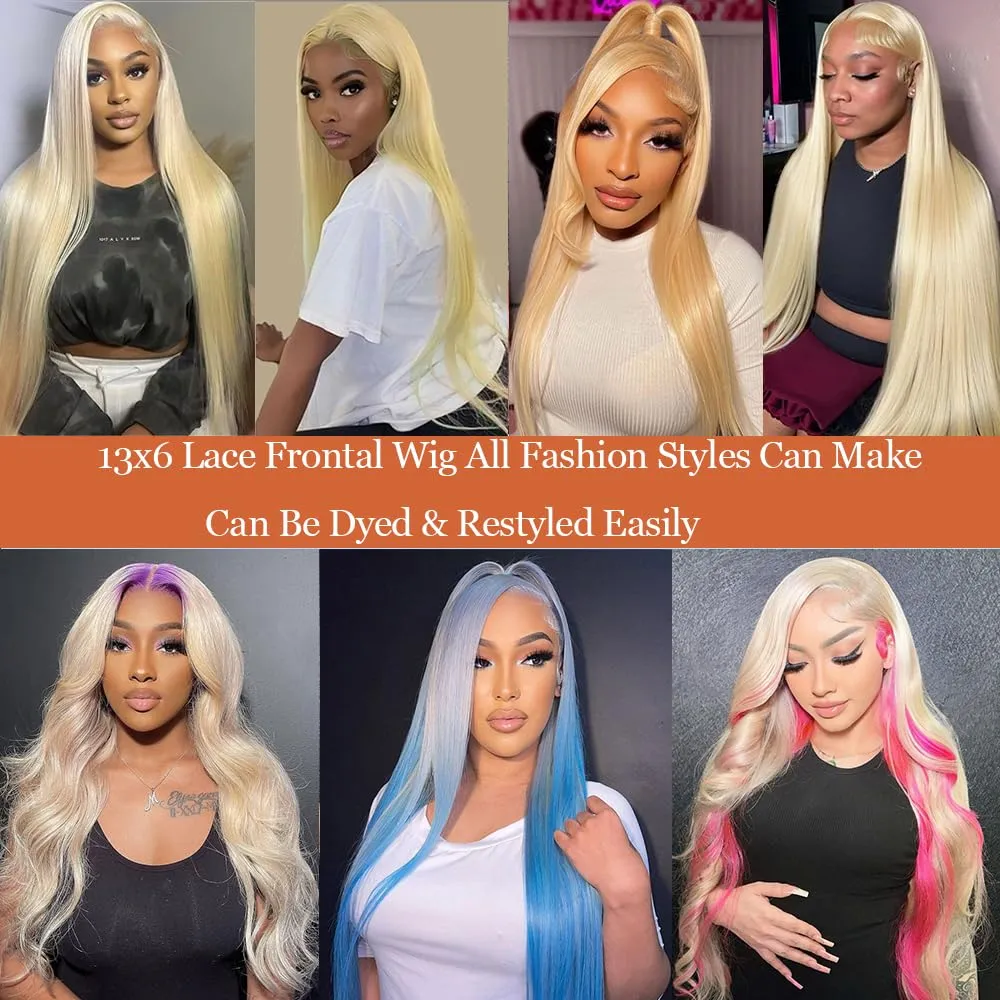 28 Inch 613 13x6 Lace Front Wig Human Hair Blonde Straight HD Lace Front Wigs Human Hair 200% Density Blonde Wig Human Hair For Women Pre Plucked with Baby Hair