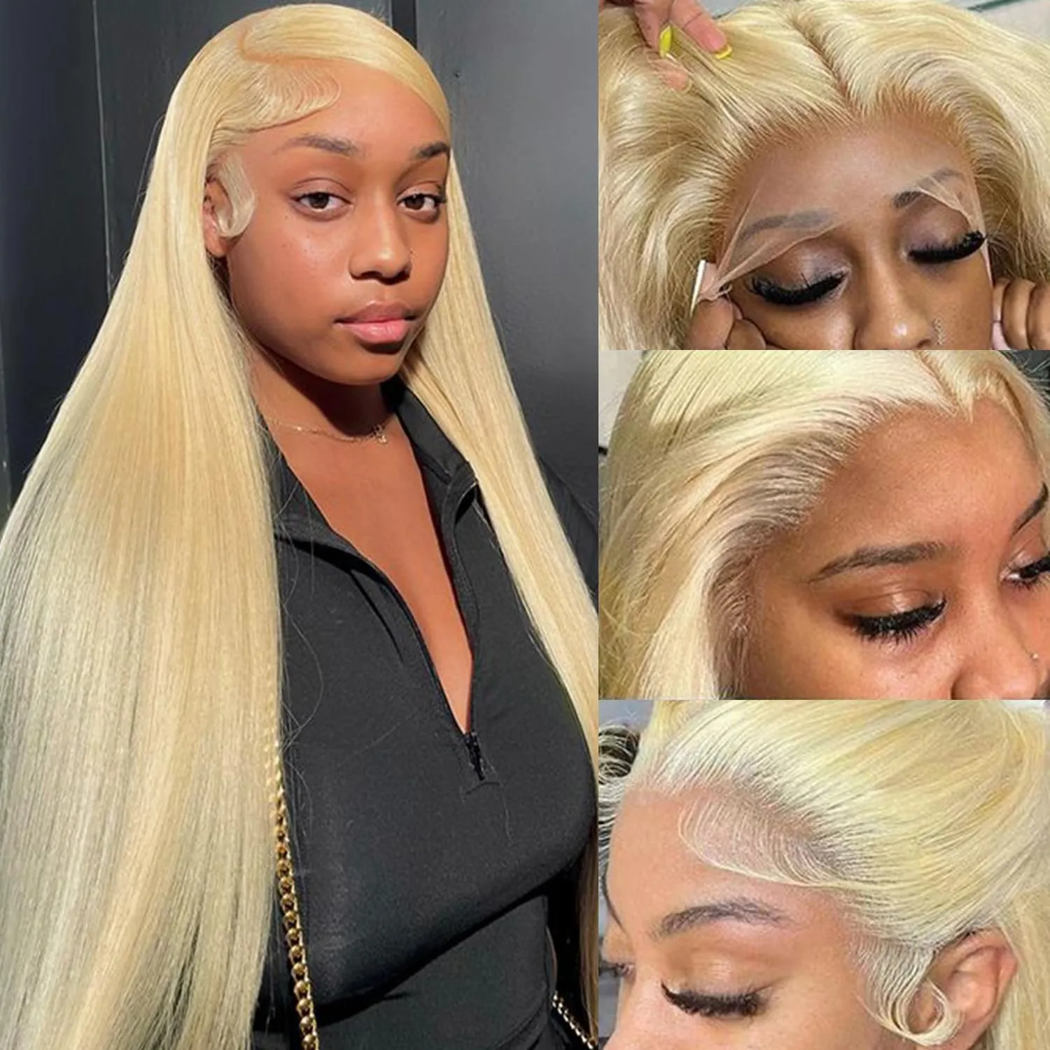 28 Inch 613 13x6 Lace Front Wig Human Hair Blonde Straight HD Lace Front Wigs Human Hair 200% Density Blonde Wig Human Hair For Women Pre Plucked with Baby Hair