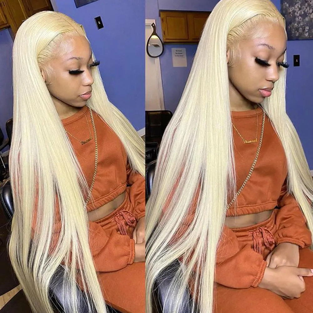 28 Inch 613 13x6 Lace Front Wig Human Hair Blonde Straight HD Lace Front Wigs Human Hair 200% Density Blonde Wig Human Hair For Women Pre Plucked with Baby Hair