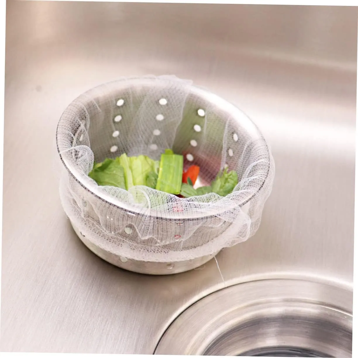 2sets Kitchen Sink Filter Net Washing Basin Strainer Anti-blockage Mesh Bag 300pcs*2