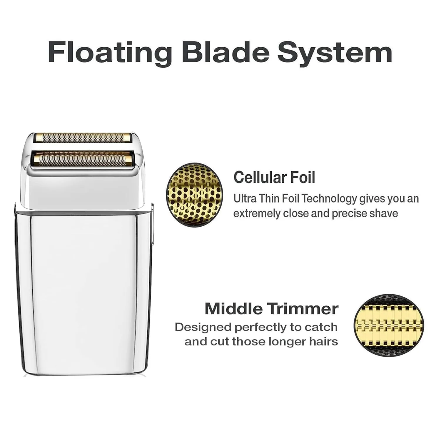 3 Pack Shaver Replacement Foil and Cutters Compatible with BaBylissPRO Double FXFS2 Metal Shaver foil Replacement (3 Pack silver)