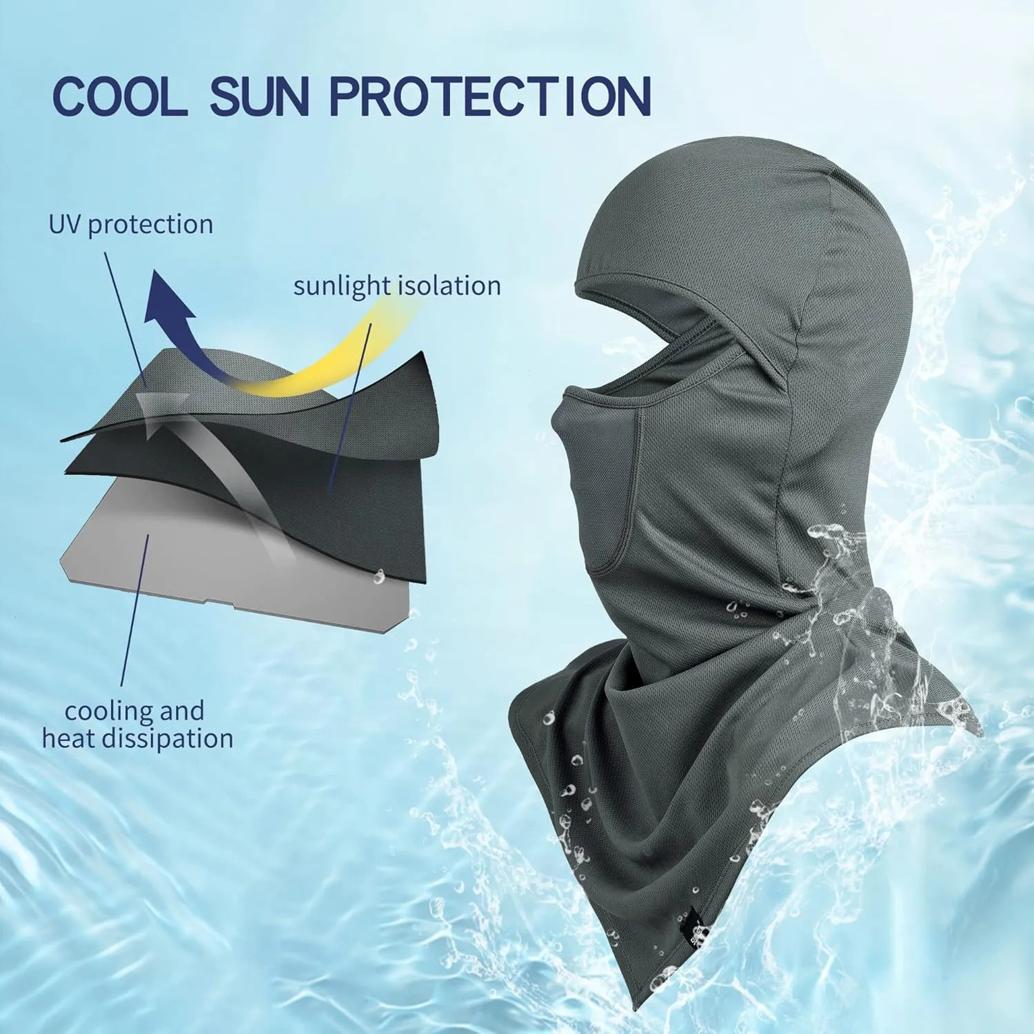 3 Pieces Balaclava - Summer Sun Protection Motorcycle Fishing Sun mask Breathable Windproof Long Face Mask for Men Women