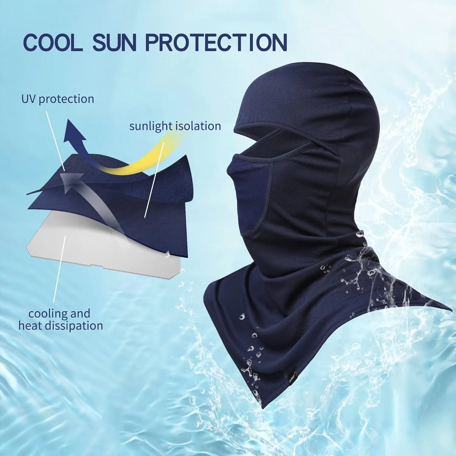 3 Pieces Balaclava - Summer Sun Protection Motorcycle Fishing Sun mask Breathable Windproof Long Face Mask for Men Women