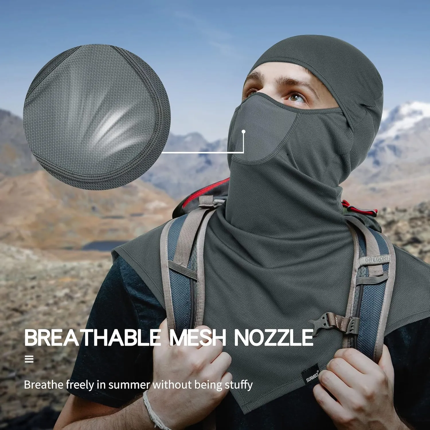 3 Pieces Balaclava - Summer Sun Protection Motorcycle Fishing Sun mask Breathable Windproof Long Face Mask for Men Women