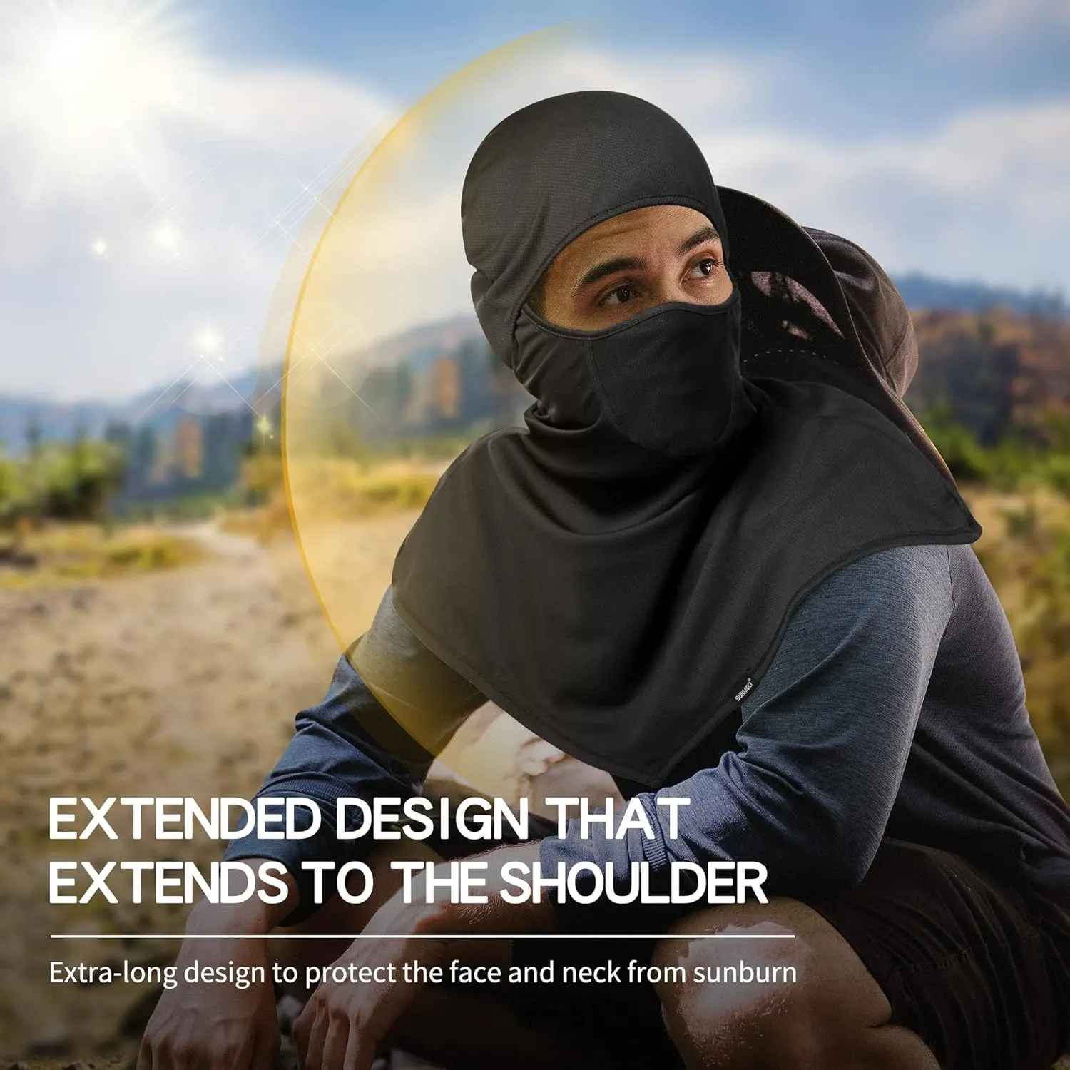 3 Pieces Balaclava - Summer Sun Protection Motorcycle Fishing Sun mask Breathable Windproof Long Face Mask for Men Women