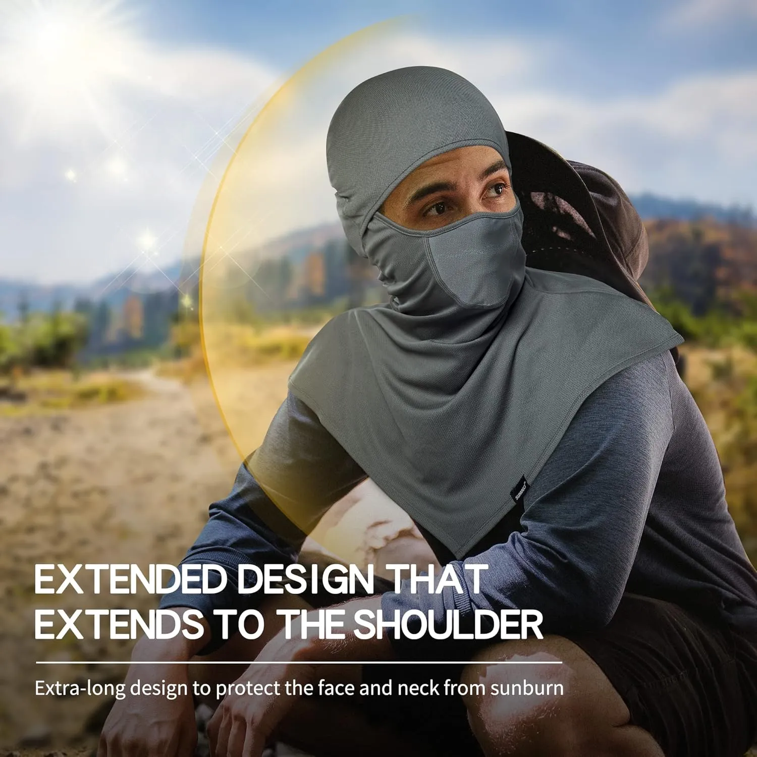3 Pieces Balaclava - Summer Sun Protection Motorcycle Fishing Sun mask Breathable Windproof Long Face Mask for Men Women