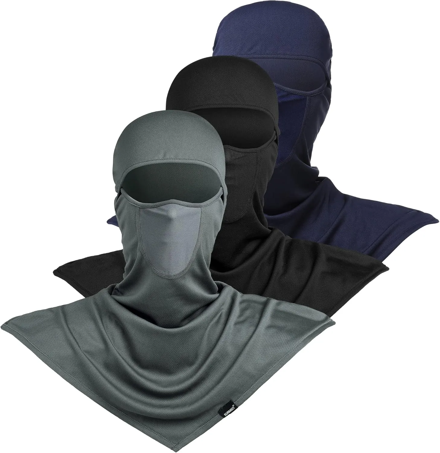 3 Pieces Balaclava - Summer Sun Protection Motorcycle Fishing Sun mask Breathable Windproof Long Face Mask for Men Women