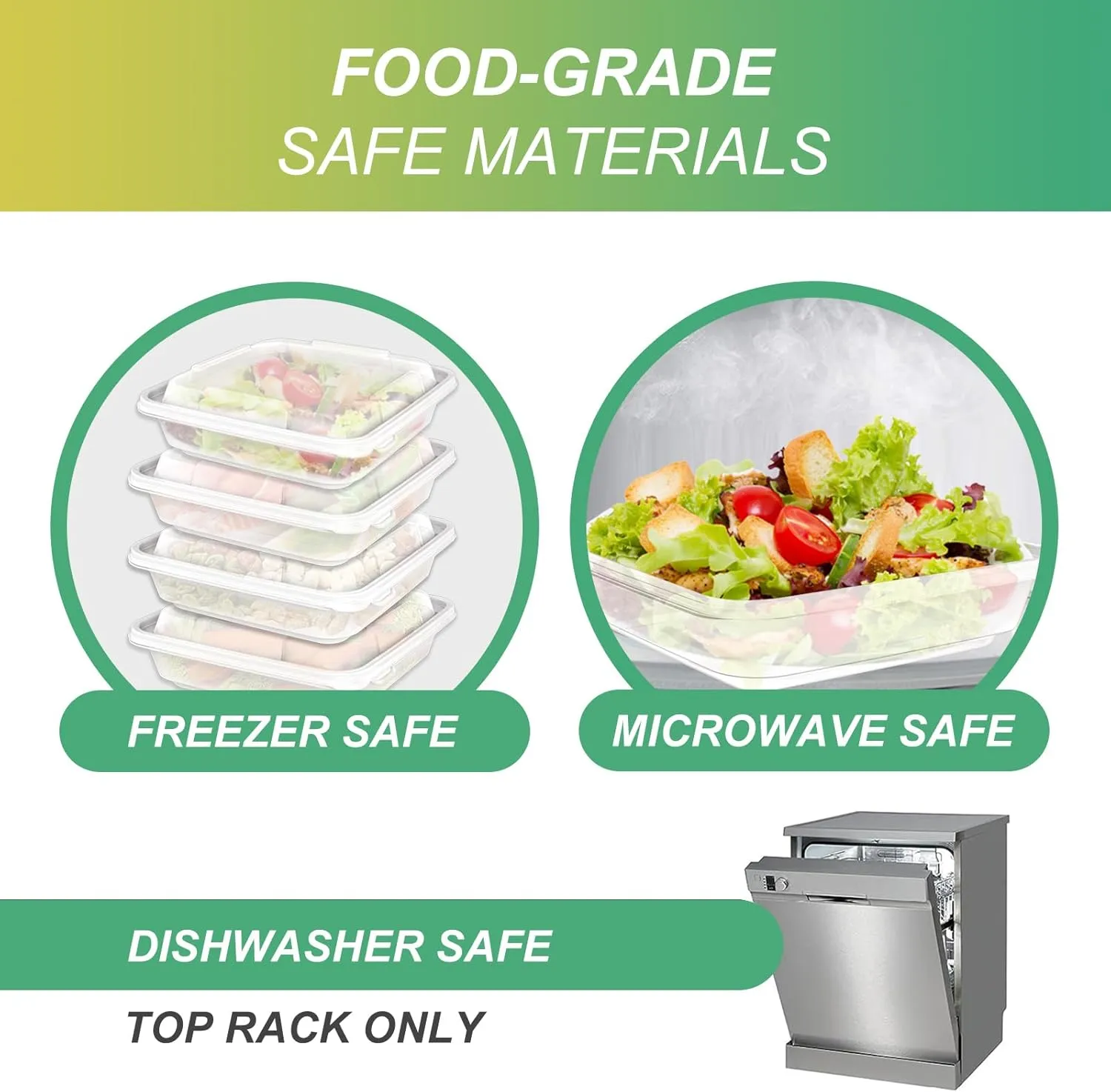 30 Pack 22oz Freezer Food Storage Container Meal Prep Containers Lunch Deli Container Salad Plastic Box with Lids Plastic Meal Prep Reusable Sets Bento Box Clear Transparent