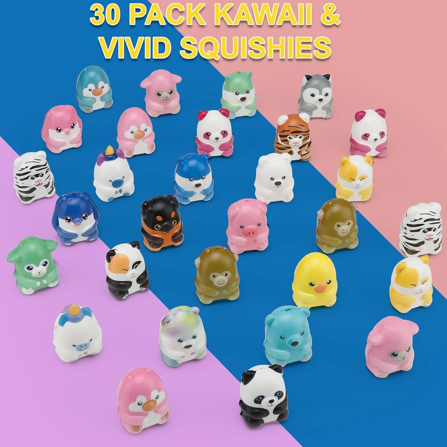 30 Packs Party Favors Slow Rising Stress Relief Squishies for Kids, Birthday Goodie Bag Stuffers Treasure Box Toys, Kids Classroom Prizes,Claw Machine Toys,Mini Animal Toys