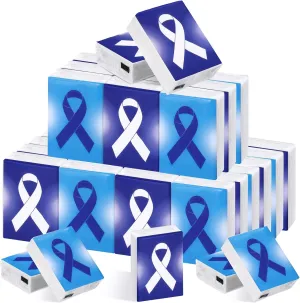36 Pack Cancer Awareness Ribbon Pocket Tissues Colon Cancer Awareness Ribbon Awareness Facial Tissue Mini Type Pocket Packs Tissues for Charity Recognition Public Event Souvenir Gifts