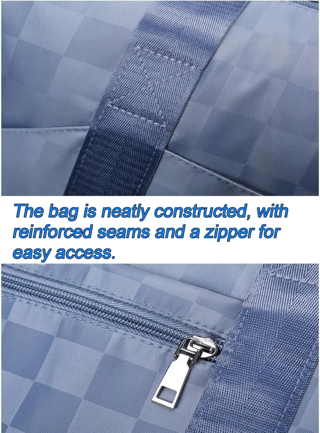 360° Rotating Wheels Duffle Bag for Women Short Trips, Waterproof Lightweight Hospital Bag for Delivery, Extra Large Collapsible Luggage(Blue)