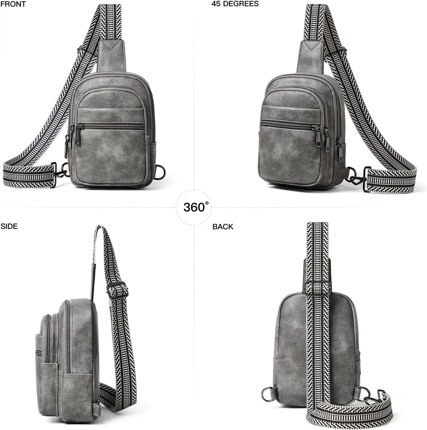 3L SMALL Sling Bag Fanny Packs For Women Men Mini Crossbody Chest Belt Travel Bag Purse Handbag Faux Leather Fashion Cute