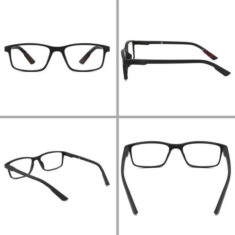 4 packs of blue block reading glasses (male and female), computer reader, UV block glasses (0.0x)