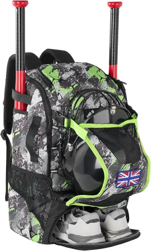 45L Baseball Backpack for Youth & Adults,Softball Bag, Baseball Equipment Backpack Bag with Shoe Compartment, Fence Hook, Water-resistant Baseball Backpack Hold T-Ball and Softball Equipment