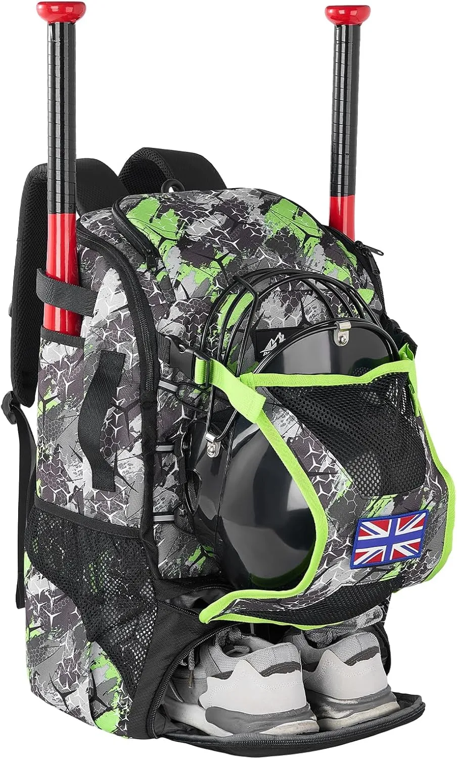 45L Baseball Backpack for Youth & Adults,Softball Bag, Baseball Equipment Backpack Bag with Shoe Compartment, Fence Hook, Water-resistant Baseball Backpack Hold T-Ball and Softball Equipment