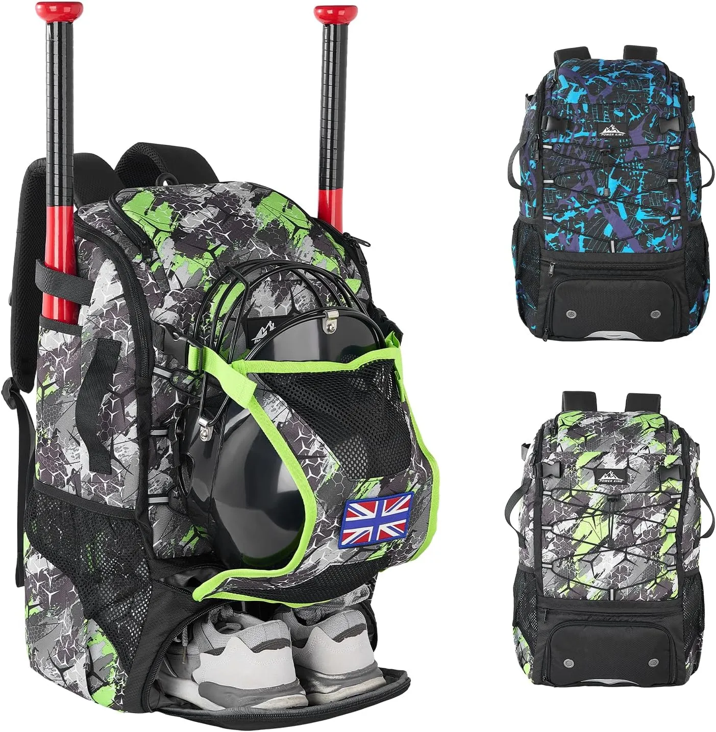 45L Baseball Backpack for Youth & Adults,Softball Bag, Baseball Equipment Backpack Bag with Shoe Compartment, Fence Hook, Water-resistant Baseball Backpack Hold T-Ball and Softball Equipment