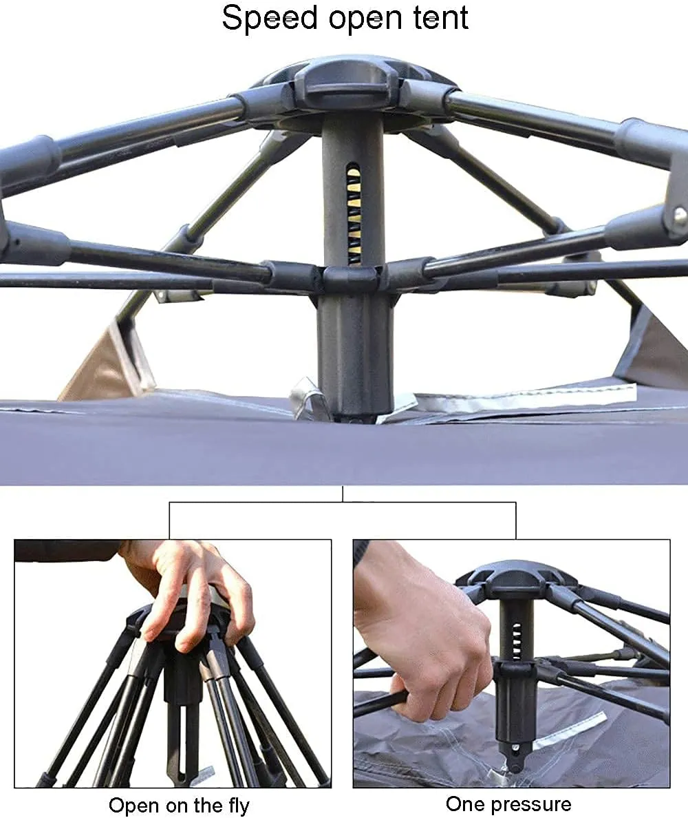 5-8 Person Fully Automatic Hexagon Camping Tent Instant Tents Sun Shelter Waterproof for Outdoor Sports Hiking Travel Rainfly